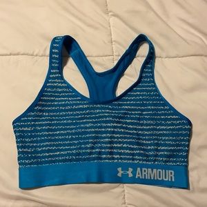 Under Armour Blue and White Sports Bra